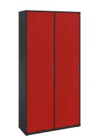 KSR6-81 L skříň šatní, 2x výsuvné ramínko, 2053x1022x400 mm, provedení levé, antracit/červená